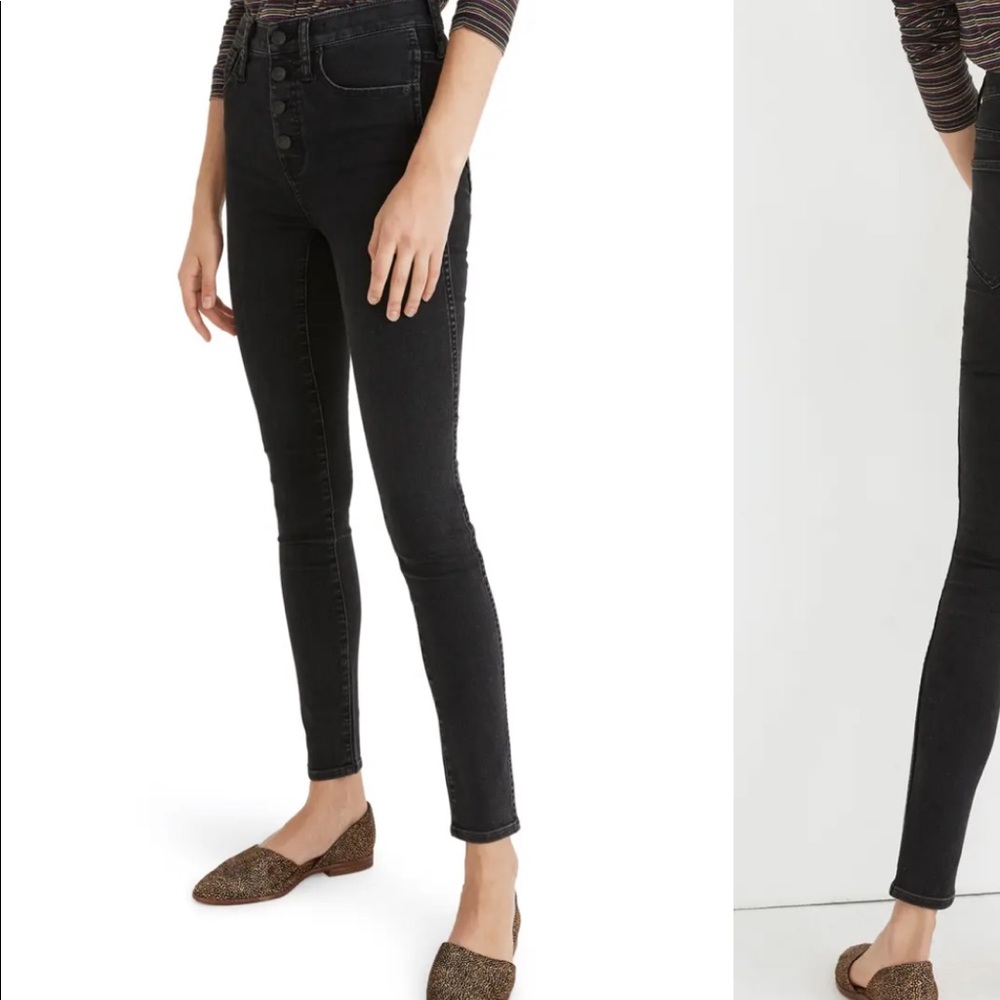 Madewell 10” High Rise Skinny Jeans Button Front